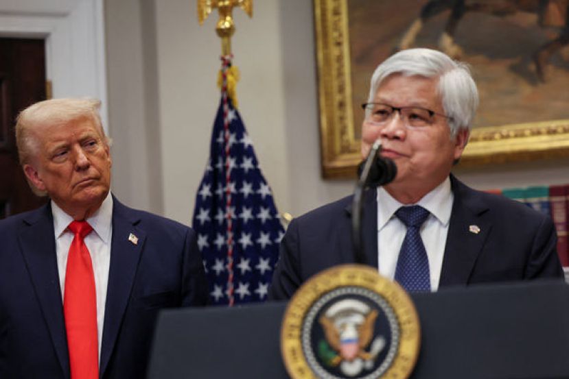 美国总统特朗普、台积电董事长暨总裁魏哲家。