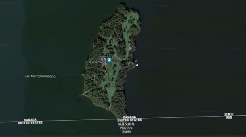 位于美加边境的普罗文斯岛在外型上激似台湾。