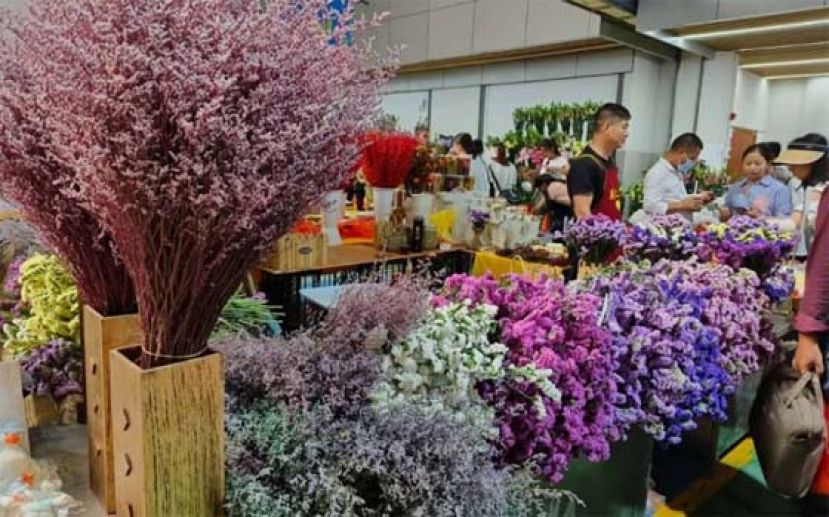 薰衣草在斗南花市是耀眼的存在。