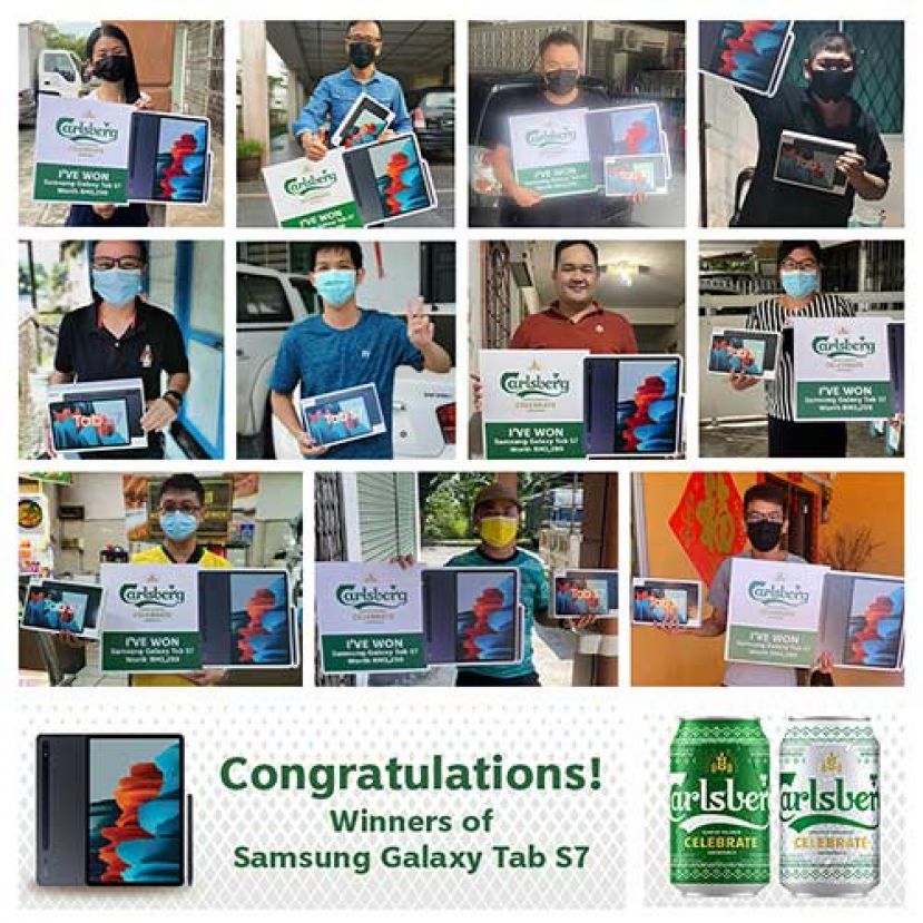 来自沙巴和砂拉越的幸运消费者从 Carlsberg 丰收节促销中赢取了电子产品,以便在疫情期间与亲朋好友保持联系.