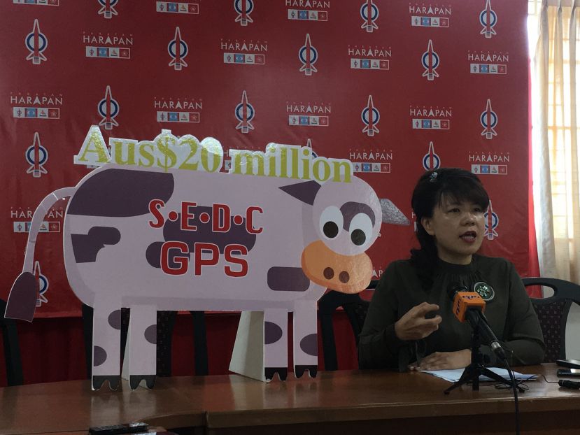 针对养牛风波，行动党朋岭区州议员杨薇讳特地再次召开新闻发布会提出疑虑。