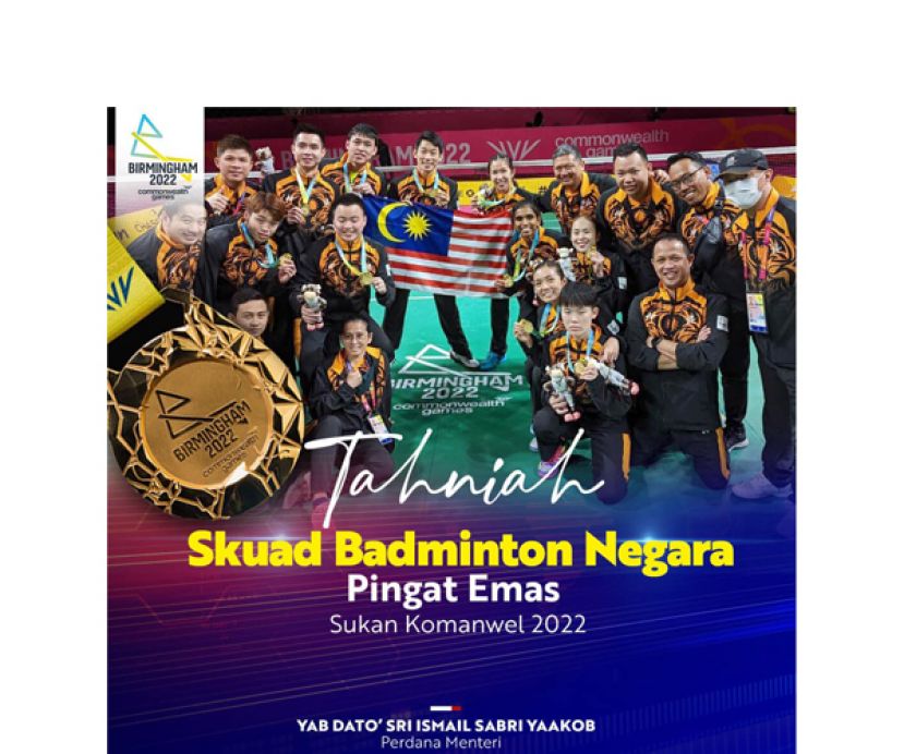 首相恭喜国家羽毛球队成功让国家在世界舞台上成名