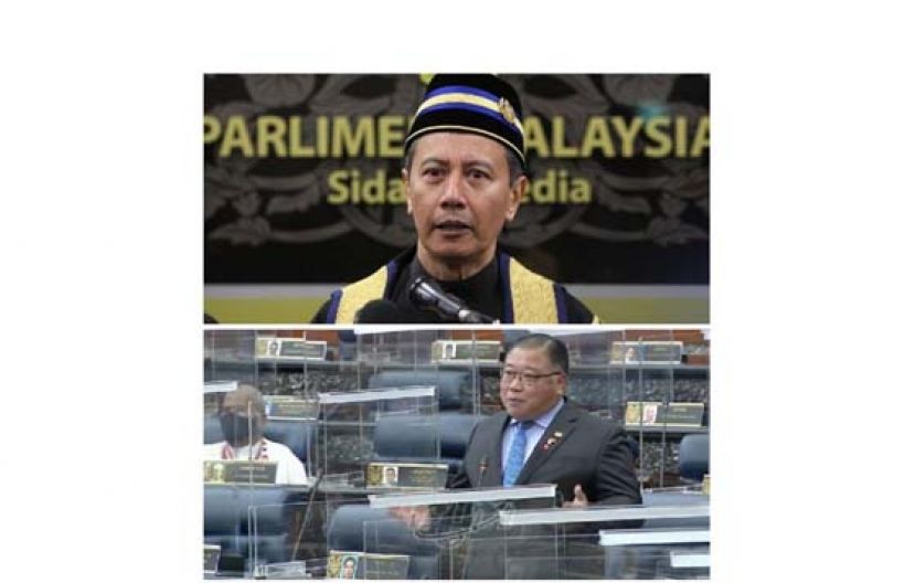 国会下议院议长拿督阿兹哈阿兹占及民进党民都鲁区国会议员拿督斯里张庆信。