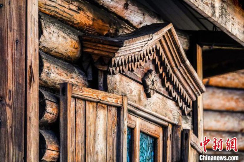 俄罗斯族传统民居--木刻楞。