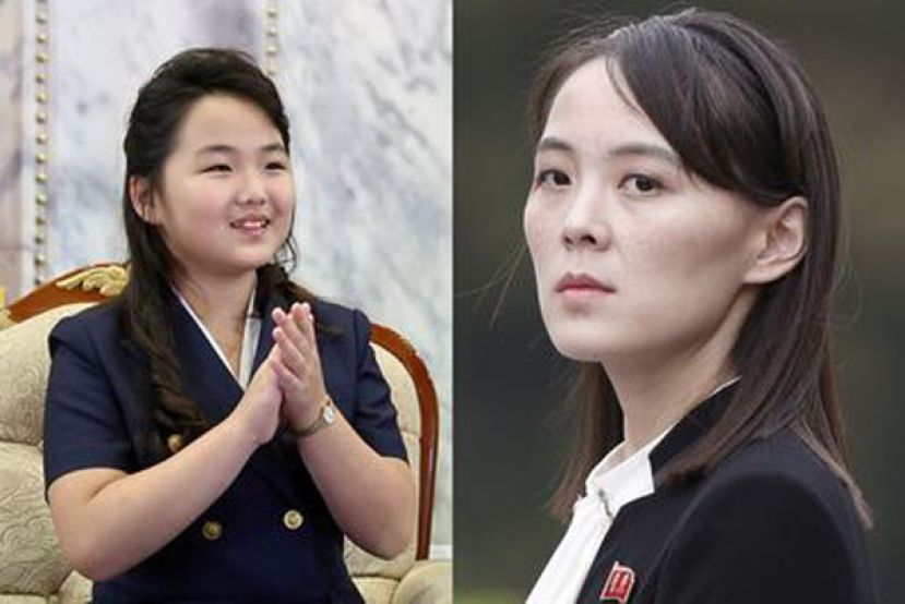 金正恩的胞妹金与正与女儿金主爱。