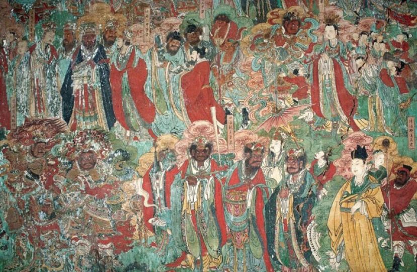 毗卢寺壁画中的四海龙王等形象。