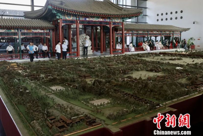 2023年国际博物馆日北京主会场活动在中国园林博物馆举行，活动展出北京圆明园1:150比例全景立雕。