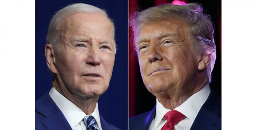 拜登（左）和特朗普（右）9日在大选关键州乔治亚交锋。