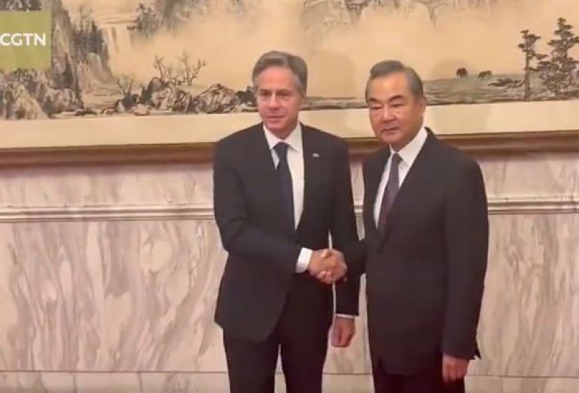 王毅北京会见布林肯。