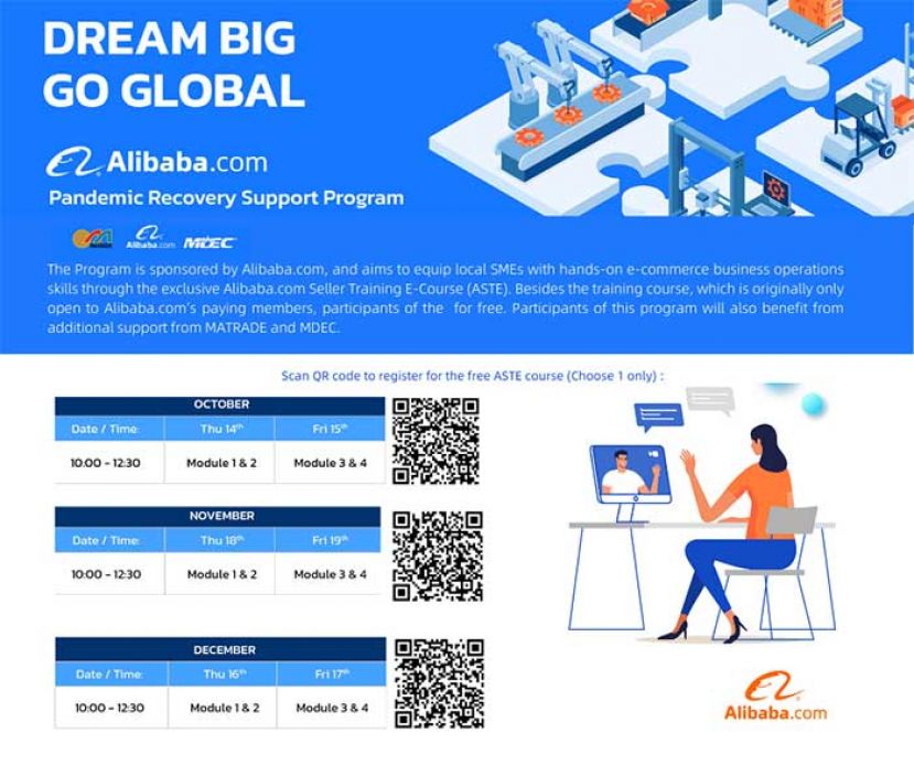 2021 年内让将近 1000 家中小型企业通过免费电商培训课程获得技能。