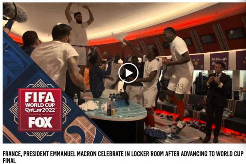 马克龙祝贺法国战胜摩洛哥　笑称不敢预测决赛结果