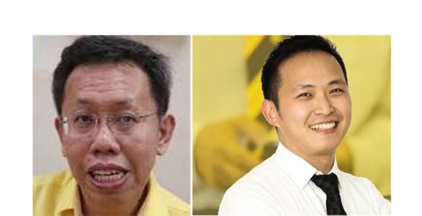 左是砂拉越副总理拿督阿玛沈桂贤、右为砂行动党主席张健仁特别助理江峰年。