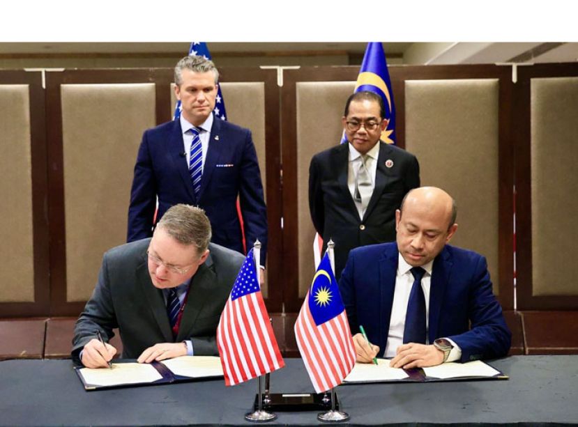 卡立诺丁与赫格塞斯见证马美签署国防合作谅解备忘录。