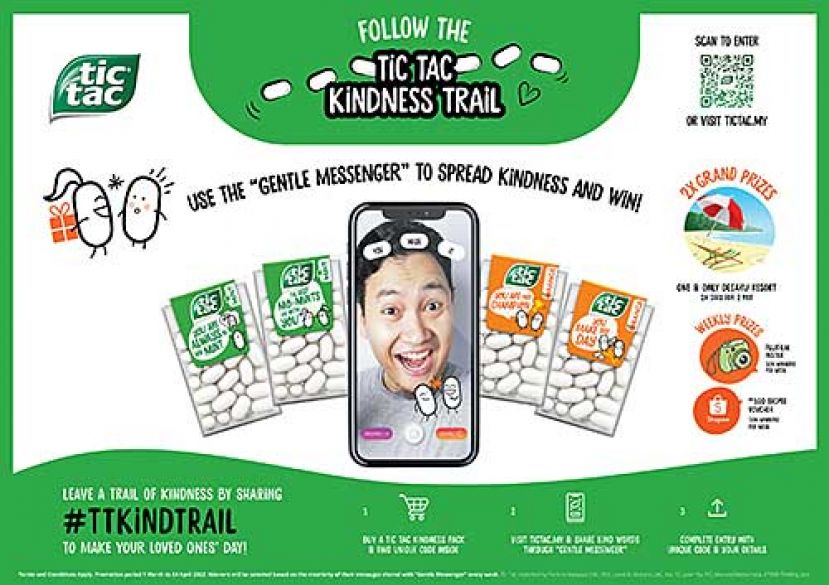 大马Tic Tac诚邀您善用自己的&ldquo;温柔信使&rdquo;，来  打造&ldquo;善意之路&rdquo;