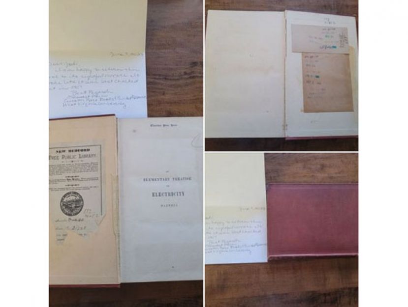 美国麻州一间图书馆6月下旬收到一本逾期未归约120年的旧书。