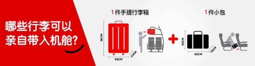 亚航允许乘客携带2个行李登机