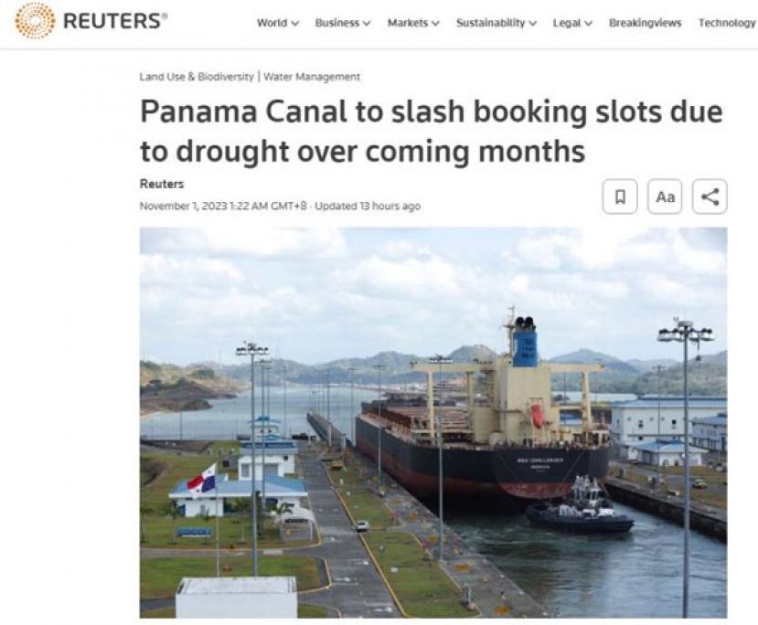 巴拿马运河严重干旱　每日船舶通行量将再减少