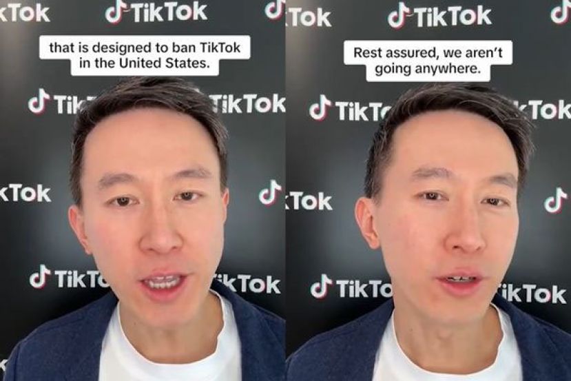 TikTok执行长周受兹亲自拍影片向用户喊话。