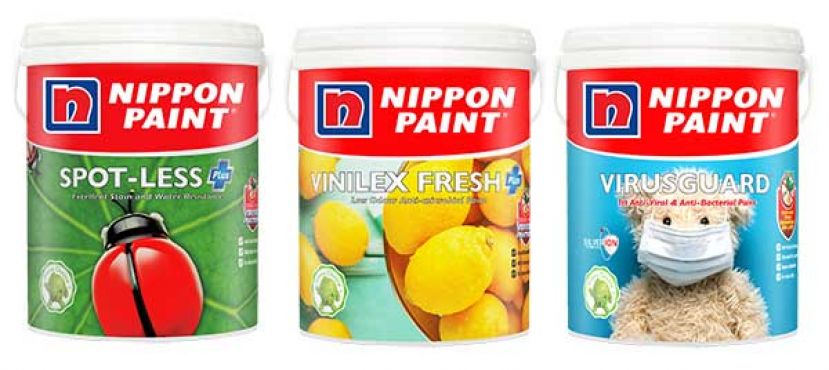从左: Spot-less Plus, Vinilex Fresh Plus 及VirusGuard