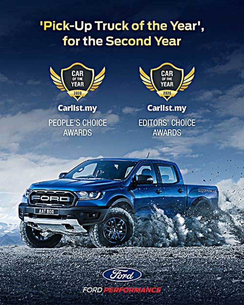 Ford Ranger 及 Mustang 夺得 2020 年 Carlist.my People&rsquo;s &amp; Editors&rsquo; Choice Awards 金奖