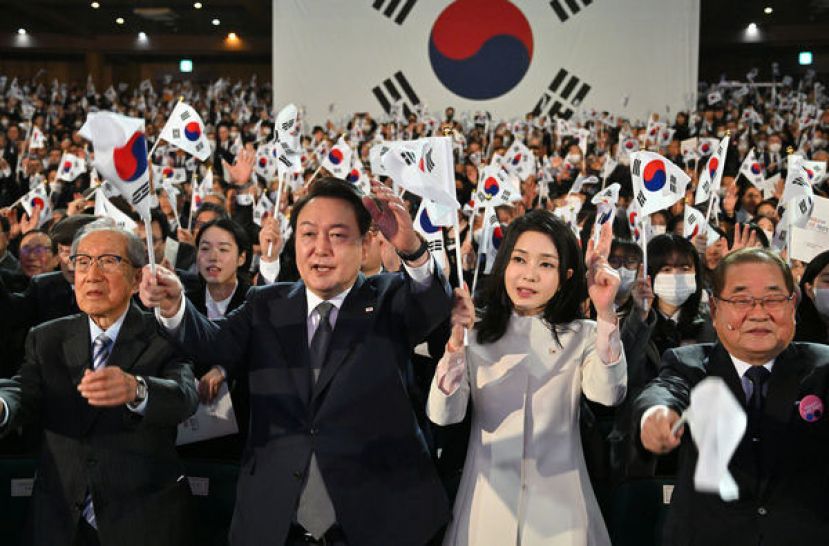 尹锡悦在纪念词中提到，日本已经成为韩国的夥伴。
