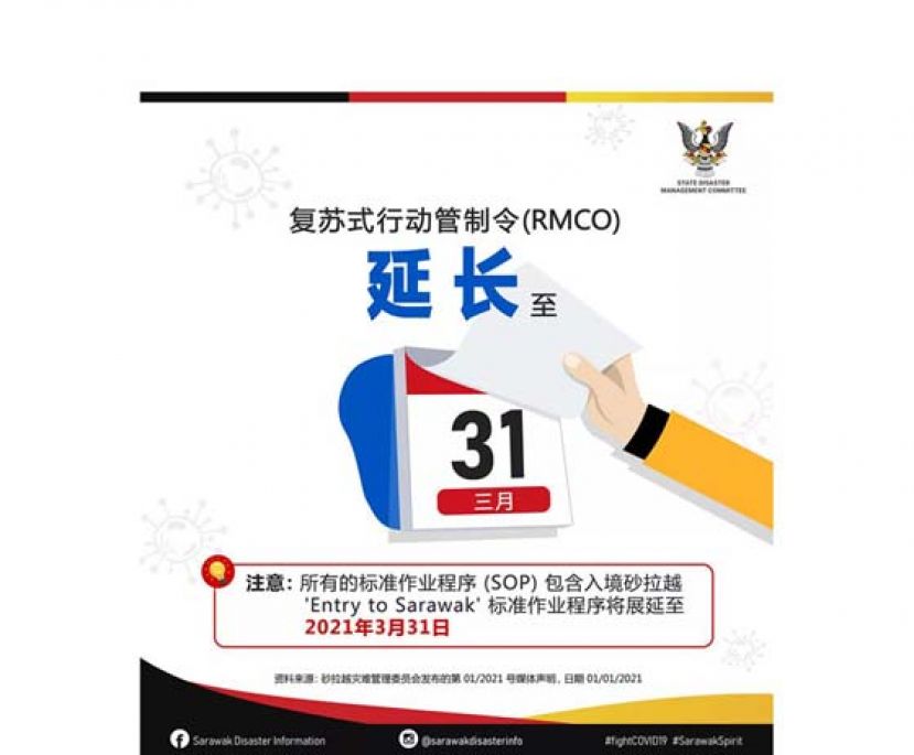 复苏式行动管制令延长至3月31日。