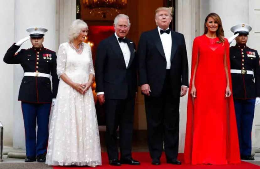 美国总统特朗普宣布，英国国王及王后将於4月底访问美国，白宫将举行盛大国宴。图为特朗普此前访问英国。