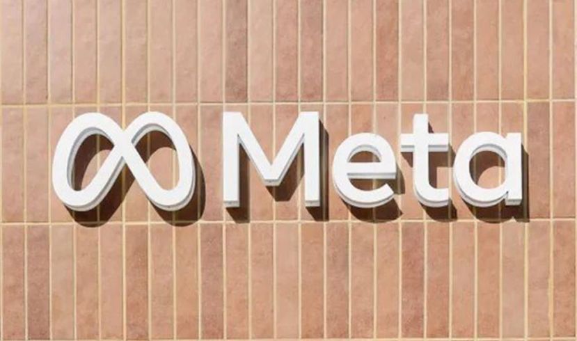  去年10月Meta开始建造这座占地120万平方英尺的资料中心。图为Meta商标。