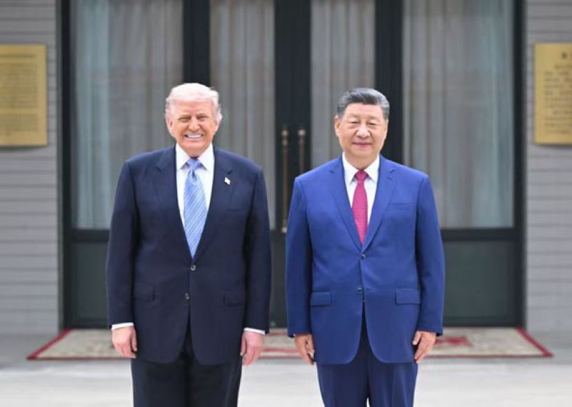 习近平与特朗普在中南海会晤。