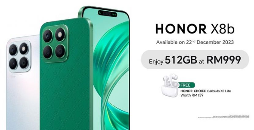 512GB电脑级超大存储HONOR X8b登陆马来西亚，仅售RM999