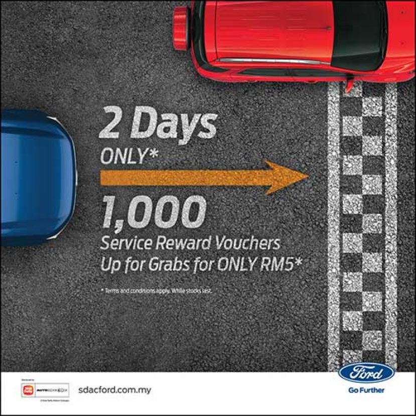SDAC-Ford 推出为期 2 天的保养奖励促销,只需 RM5 就能获 取 3 次的保养折扣