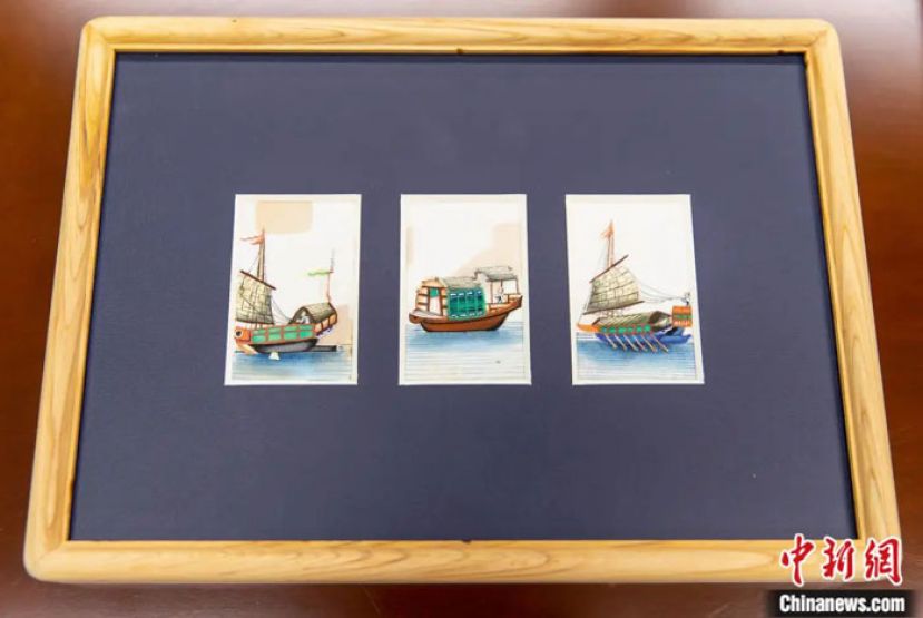 国家海洋博物馆收藏的通草画。