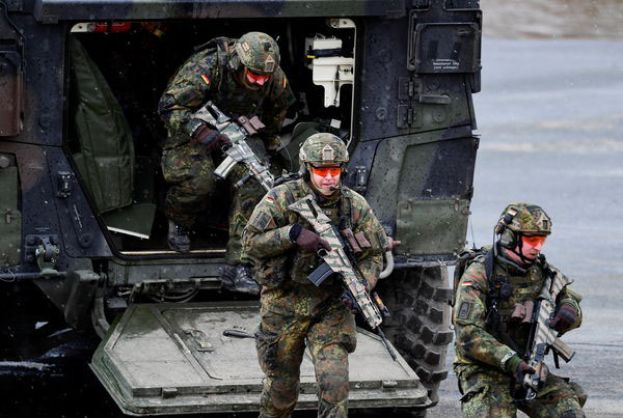 明斯特基地的德国军队。