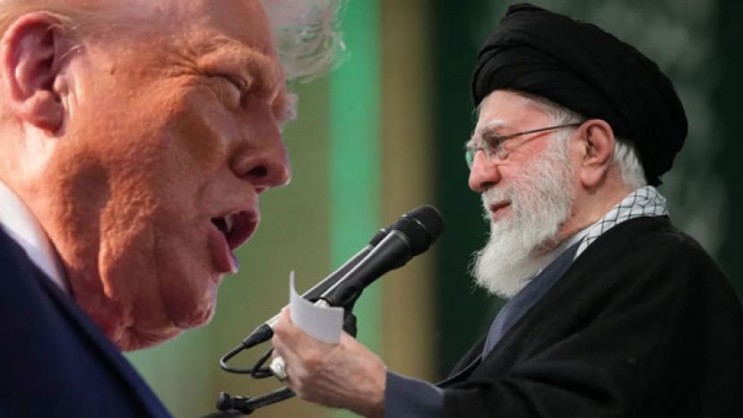 伊朗最高领袖哈米尼与特朗普。