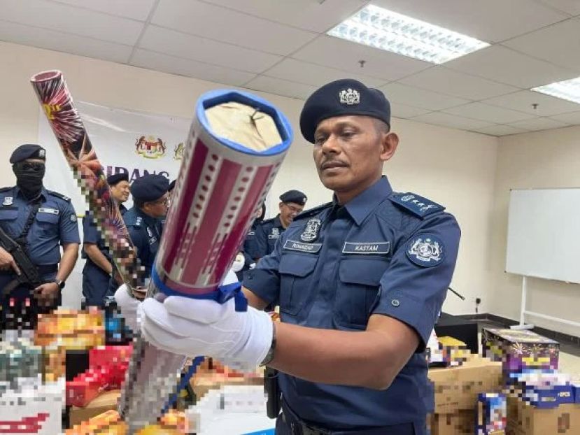 槟州关税局取缔走私品起获大量烟酒及烟花爆竹  总逃税逾100万 捕2男女