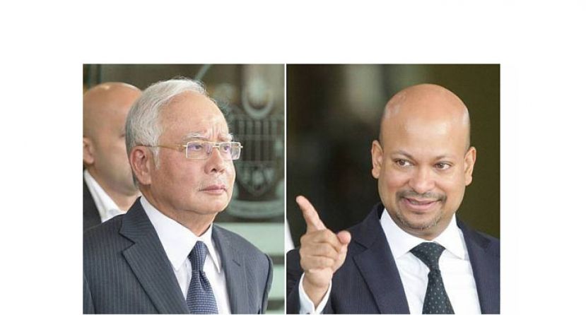 拿督斯里纳吉（左）与阿鲁甘达（右）。