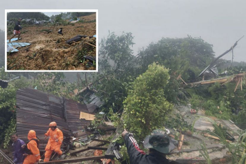 印尼塞拉桑6日爆发恐怖土石流，已知造成15人丧命，大约50人失踪。小图为受灾地区有一个村庄直接被夷平。