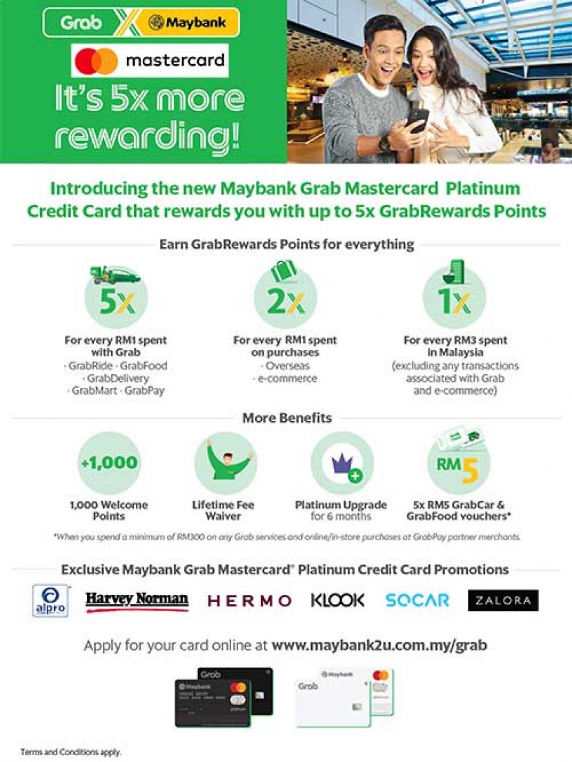 内含各种好处，给予 Grab 的用户 5 倍的奖励。