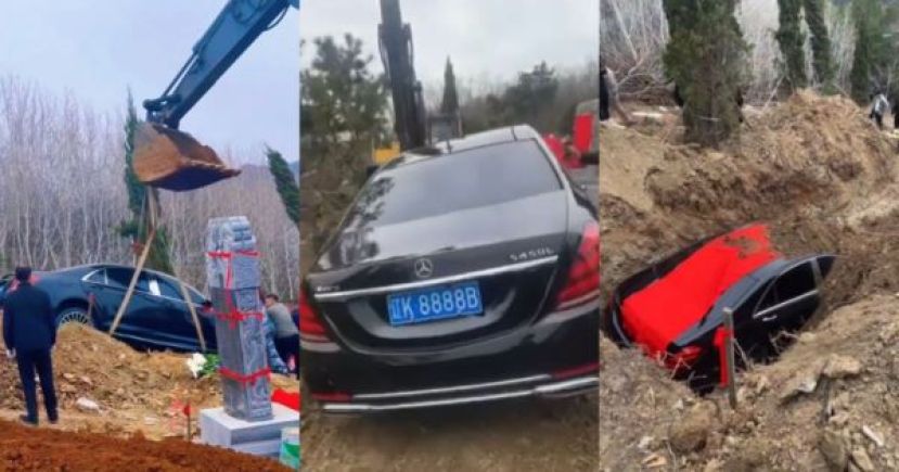 土豪办丧事用马赛地陪葬，新车配上&ldquo;4个8&rdquo;车牌。