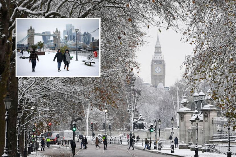 伦敦白雪皑皑。