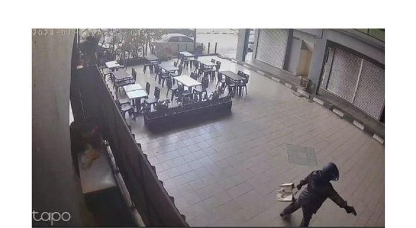 网上流传枪手行凶的闭录电视画面。