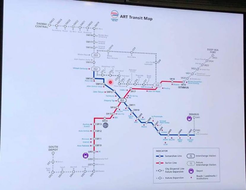 砂智能轨道系统电车路线图。