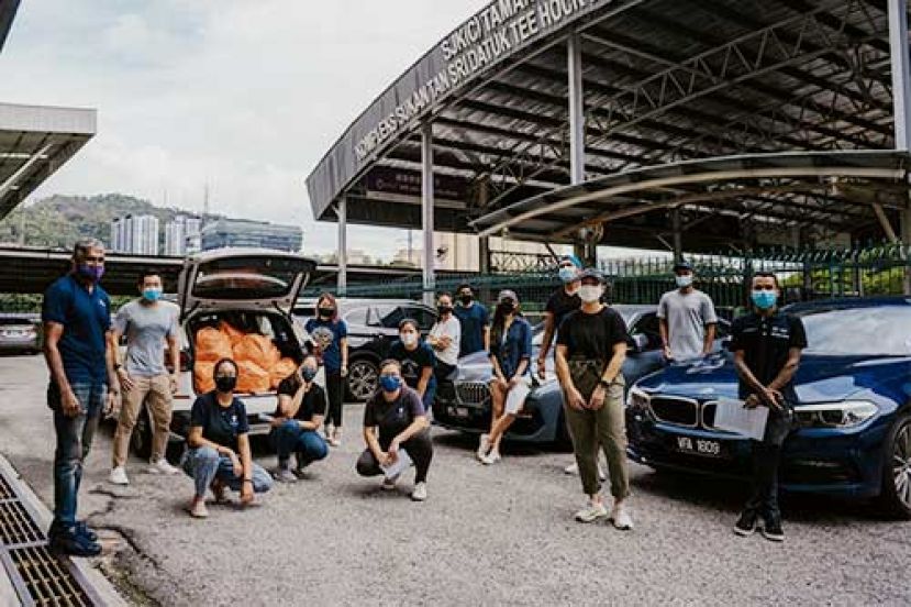 大马BMW集团的支援下两个组织推动粮食救援计划，每份BMW及MINI电动车车贷合约捐100令吉。