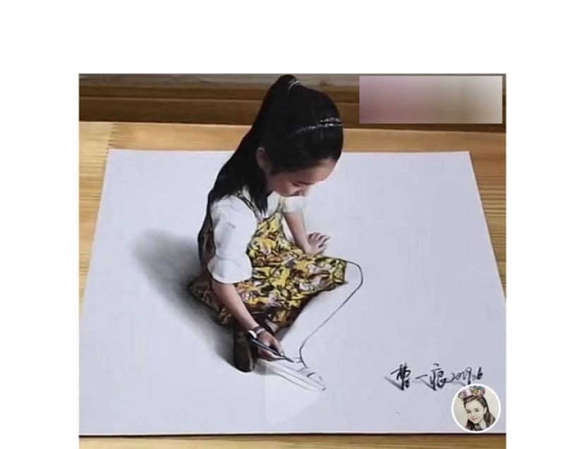 曹志的作品&ldquo;画腿的小女孩&rdquo;让人惊艳。
