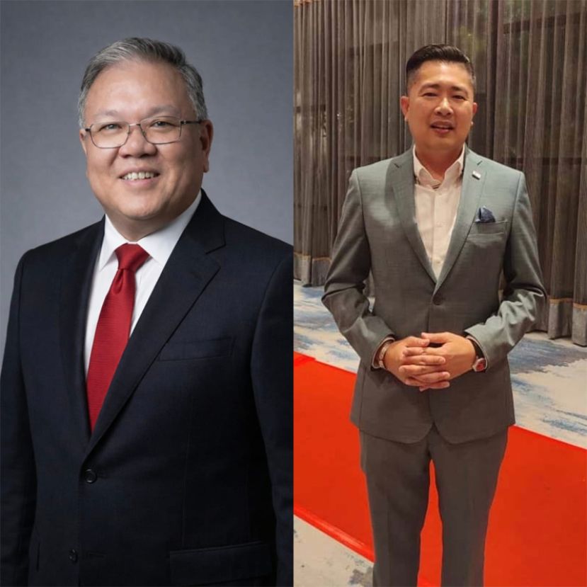 砂拉越中国友好协会常务副会长拿督黄国辉（左）与秘书长许瑞益（右）。