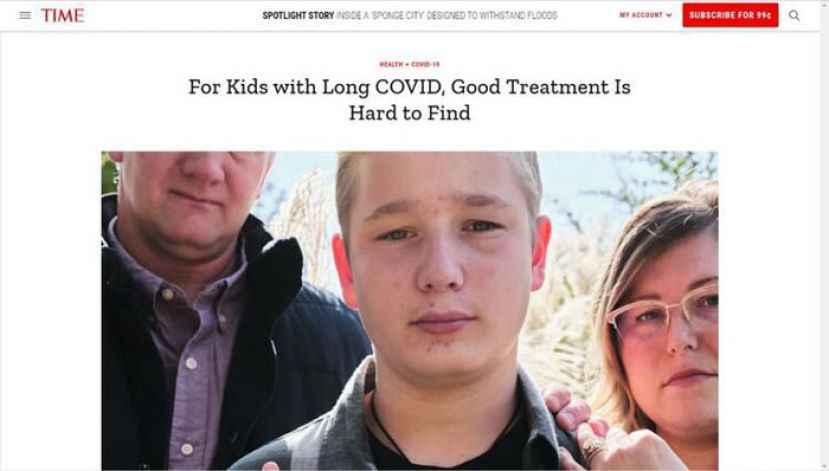 《时代》周刊报道截图。