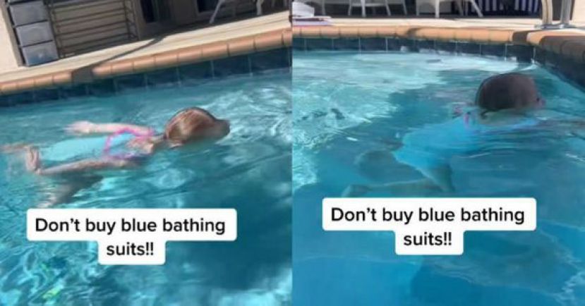 游泳教练史卡纳提提醒家长，不要帮小孩买蓝色泳装，因为泳装与水的颜色相近，难以辨识身体轮廓。