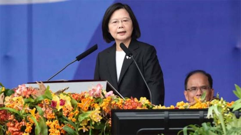台湾领导人蔡英文发表任内最后一次双十节讲话。