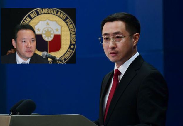 ▲中国外交部发言人林剑怒呛菲律宾国防部长铁欧多洛（小图）为反华分子的代表性人物。