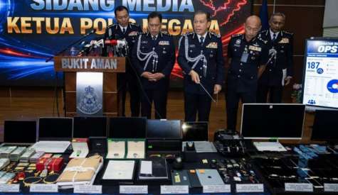 大马警方捣跨国诈骗集团　逮187人起获5768万资产